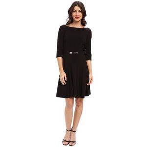 Tahari ASL Black Giovanni Fit & Flare Dress